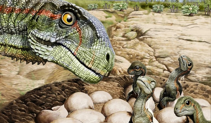 Dinossauro e seus filhotes