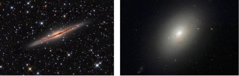 Galáxia visível (à esquerda) e submundo galáctico (à direita)
