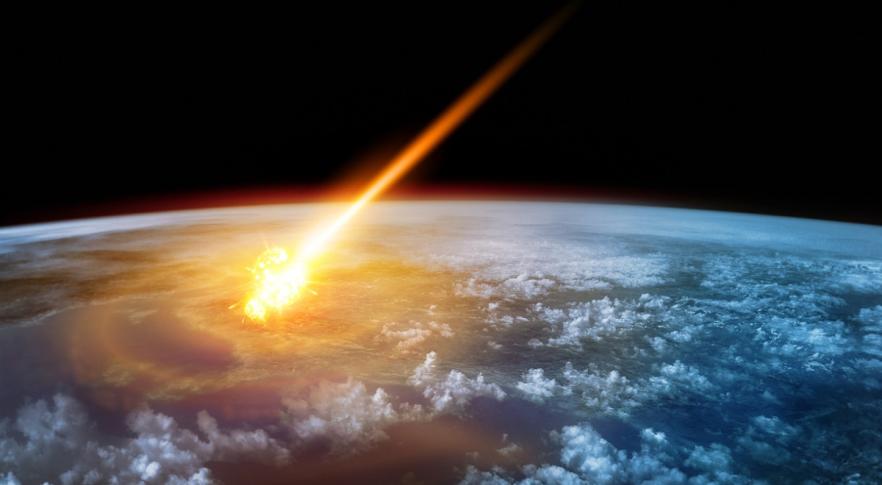 Asteroide colidindo com a Terra